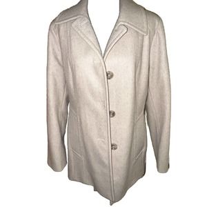 London Fog Women’s Wool Blend Tailored Coat Beige Tan Mid Length Lined SZ M